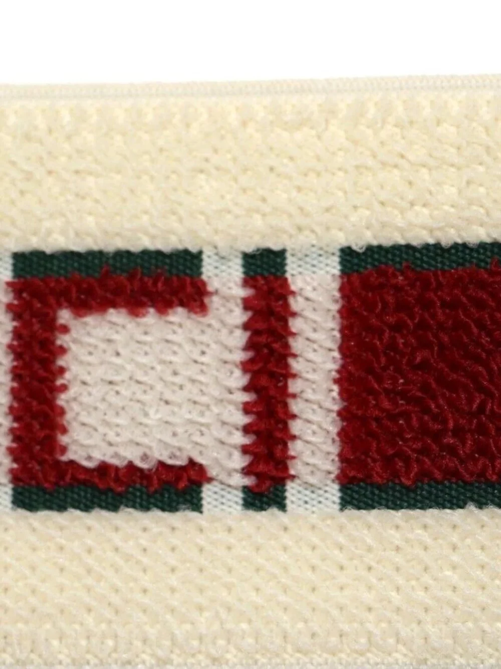 GUCCI Elastic Headband Red And White Stripe Size Small - White/Red/Green